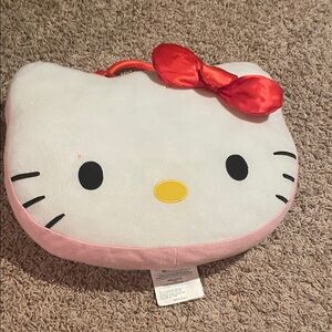 Hello Kitty White and Pink Plush pillow/bag with Red Bow